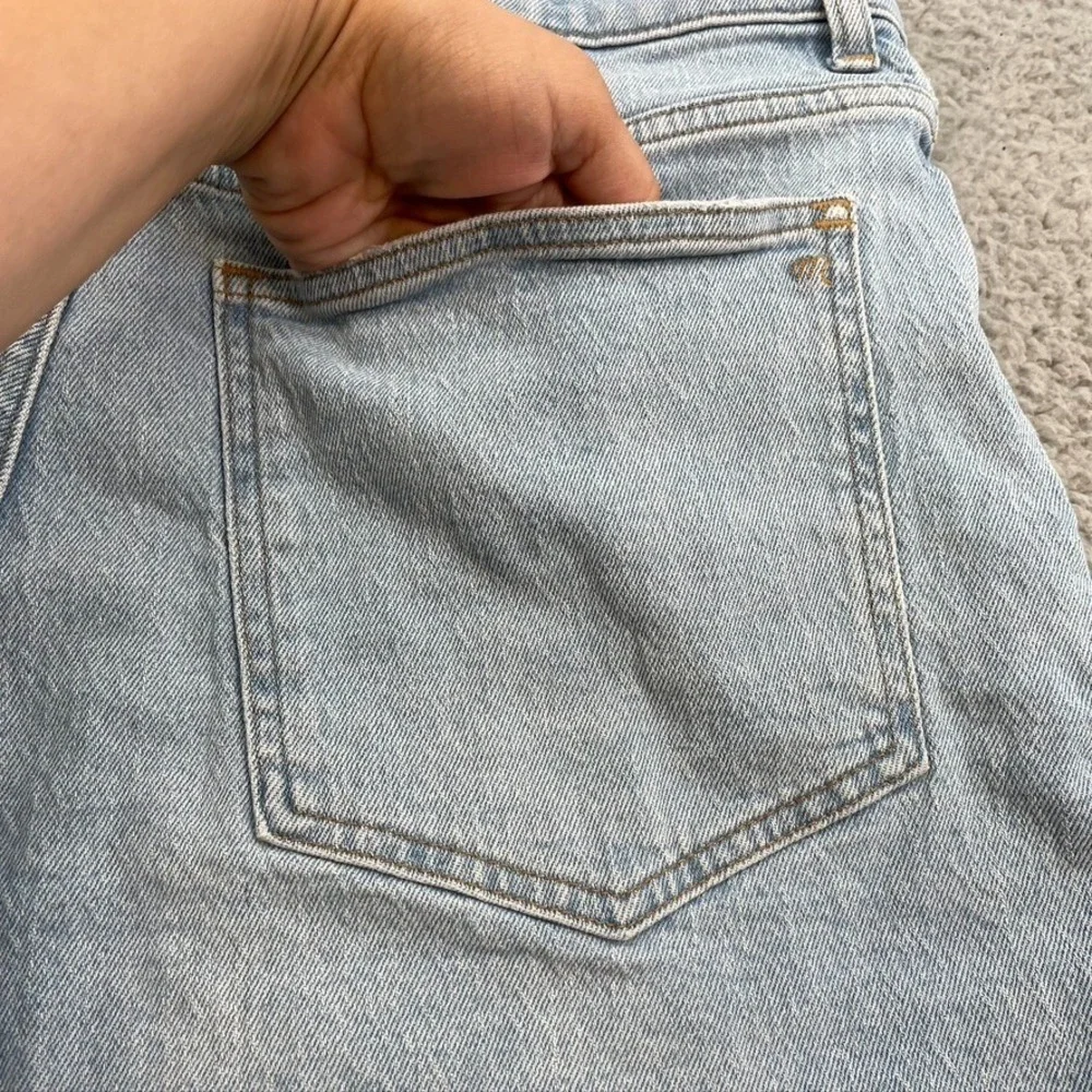 Madewell The Perfect Mid Length Jean Short Womens 30 10 Denim Distress Festival
